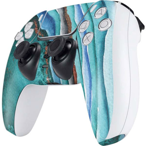 Turquoise Watercolor Geode PS5 Controller Skin